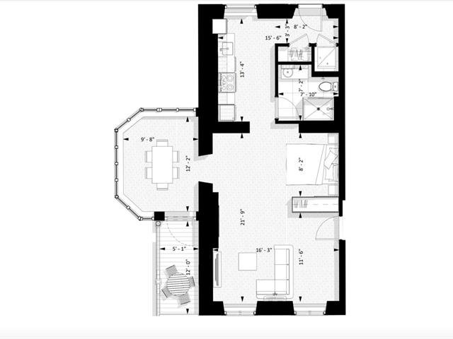 Appartement La Cité-Limoilou (Québec) / Montcalm - 785, Av. de l'Alverne #115