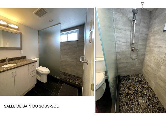 Salle de bains : avec douche double au s-sol