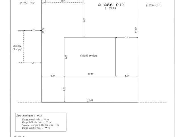Projet plan d'implantation pour future propriété